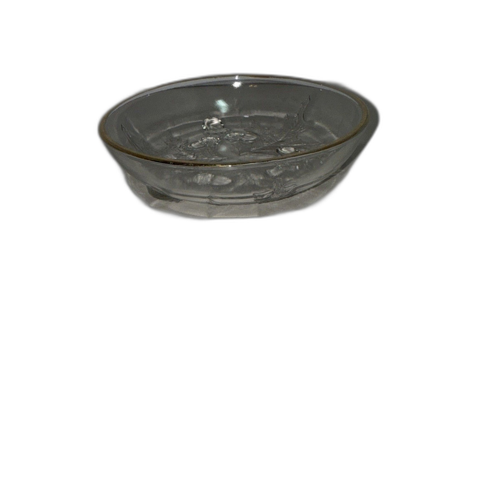 Vintage Small Clear Federal Glass Decorative Bowl- 6 inches wide & 1.5" tall